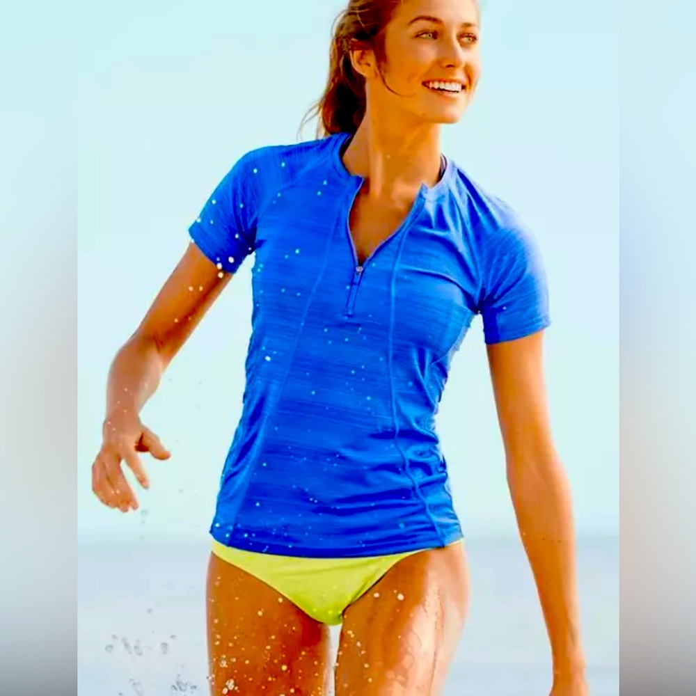 ATHLETA PACIFICA UPF 50+ TEE CASPIAN BLUE SIZE SMALL
